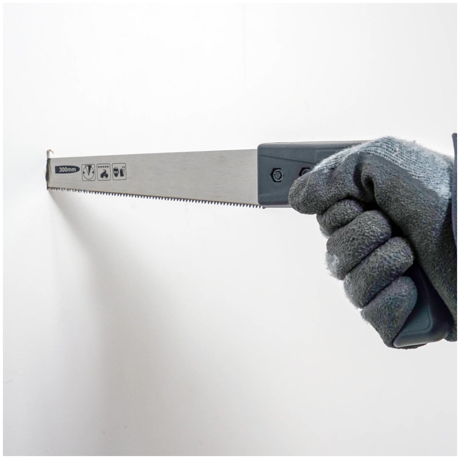 фото Профессиональная выкружная пила по дереву и для гипсокартона / Мелкий зуб 2-2,5мм / Длина лезвия 300 мм / Мини-ножовка для ГКЛ, дерева / Нержавеющее лезвие / Материал ручки пластик / Ножовка ручная по дереву