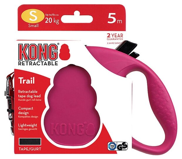 Рулетка для собак KONG Terrain S, до 20 кг, цвет: красный, 5м - фото №3