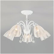 Люстра / Потолочный светильник со стеклянными плафонами Eurosvet Floranse 30155/5, цвет белый