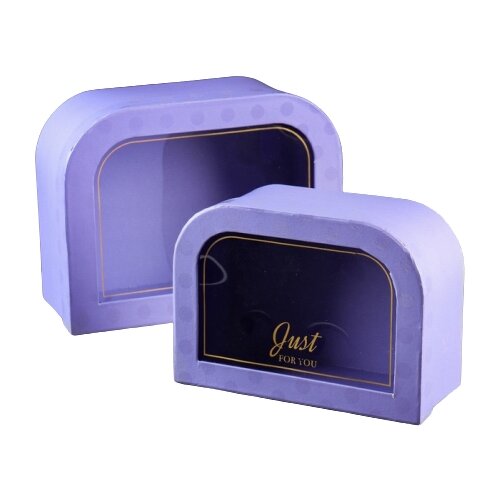 фото Набор подарочных коробок yiwu zhousima crafts чемодан с окном, 2 шт. фиолетовый
