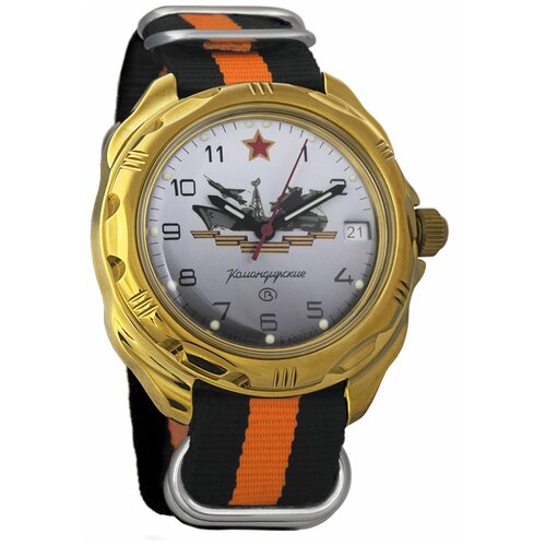 Наручные часы Восток Командирские, оранжевый наручные часы восток командирские механические командирские 811398 black orange оранжевый
