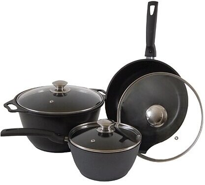 Набор кух. посуды 1 АП линия "Традиция"(каст.4л сков.240/60мм ковш со стекл. крыш.) нкп01а