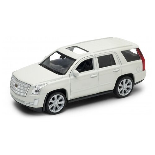 Легковой автомобиль Welly 2017 Cadillac Escalade (43751) 1:38, 12 см, белый машинка welly 2017 chevrolet corvette z06 модель машины 1 38 с пружинным механизмом цвет в ассортименте