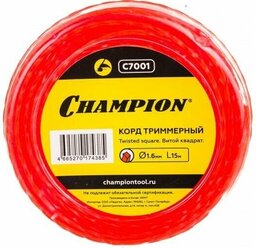 Корд триммерный (леска) CHAMPION Twisted Square 1.6 мм*15 м (витой квадрат) C7001