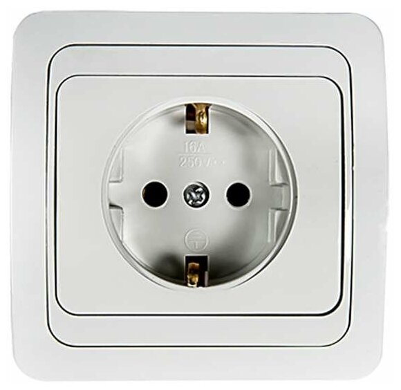 фото Розетка 1-м CLASSICO с заземл. 2028 бел. ASD / IN HOME 4680005959907