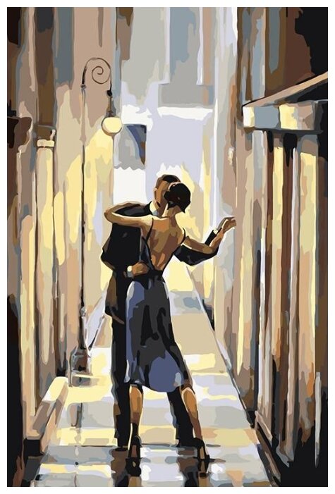 Картина по номерам "Танго при свете фонарей", 40x60 см