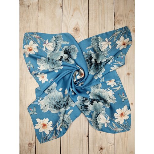 фото Платок ,70х70 см, белый, серый без бренда