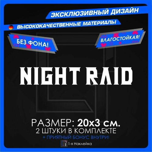 Наклейки на автомобиль NIGHT RAID 20х3см 2шт