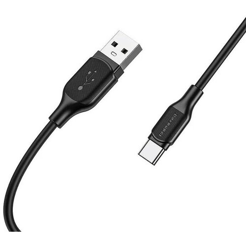 Кабель Borofone BX42, Type-C - USB, 3 А, 1 м, TPE оплётка, чёрный borofone кабель borofone bx42 lightning usb 2 4 а 1 м tpe оплётка чёрный