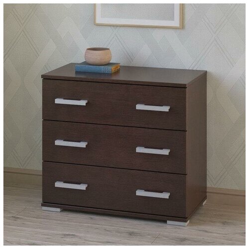 Комод низкий 3 ящика 70х37.4х63.2 см. МагМебель 91 венге