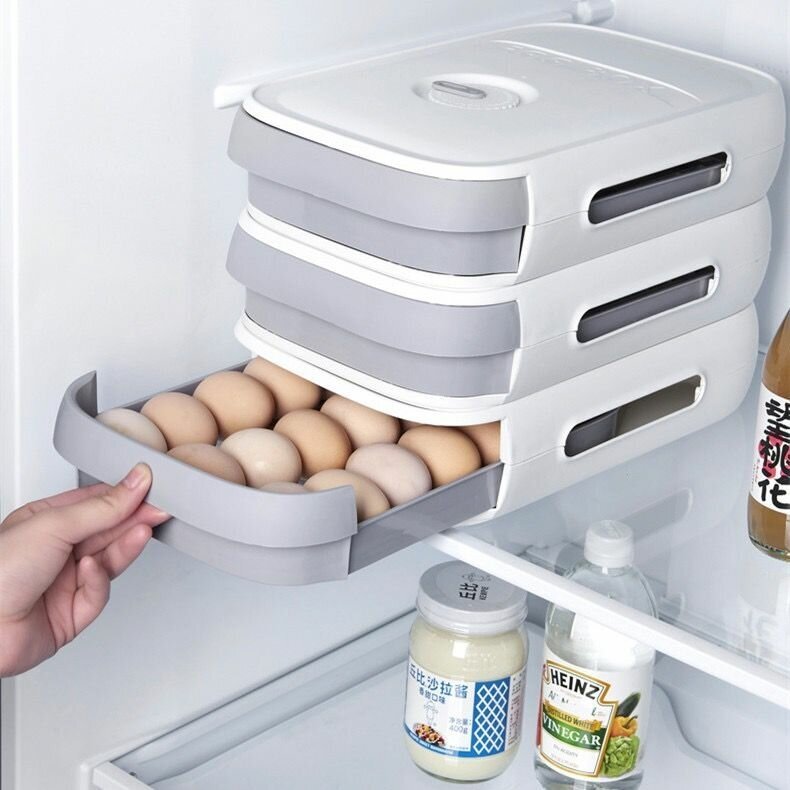 Контейнер для хранения яиц в холодильник. Синий - фотография № 7