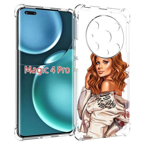 Чехол MyPads Бежевая-куртка женский для Honor Magic4 Pro / Magic4 Ultimate задняя-панель-накладка-бампер