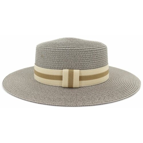 Шляпа , размер 56, серый соломенная шляпа с бантом женская модная элегантная пляжная складная солнцезащитная пляжная шляпа ручной работы для путешествий летняя