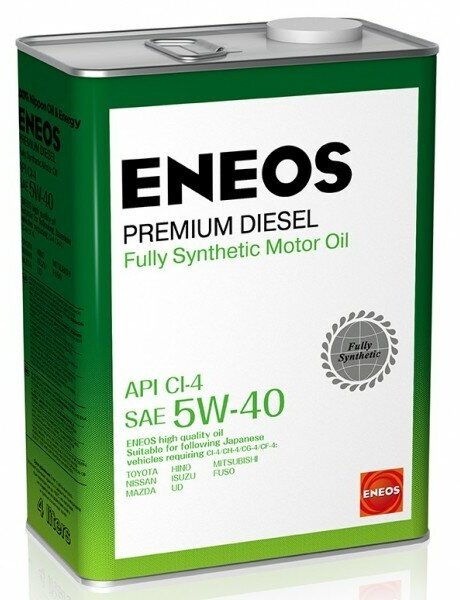 Масло моторное ENEOS Premium Diesel 5W-40 (4л) (8809478943077) EN-5W40-PD-4L