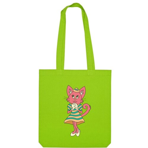 Сумка шоппер Us Basic, зеленый сумка ретро девушка кошка серый