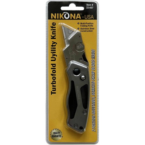 Турбо-нож NIKONA складной со сменным лезвием из SK5 стали 33-057 нож складной total с трапецевидным лезвием лезвия 61 19 tht5136288