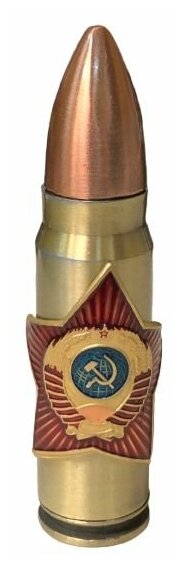 Зажигалка патрон с символикой Звезда СССР малая газовая золотистая