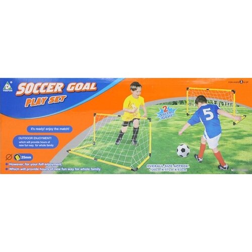 Игра Футбол "SOCCER GOAL" в коробке(ворота 120х57х63см) 2 ворот(Dтрубки=2,5см), мяч(D=13см), насос YF368D