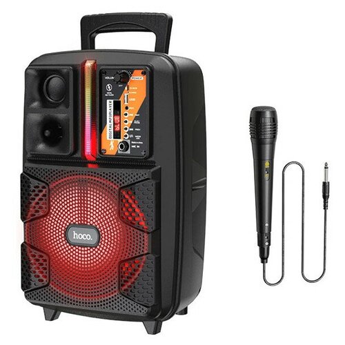 Беспроводная колонка HOCO BS37 Dancer Bluetooth 1800 мАч черный FM USB AUX проводной микрофон 527900₽