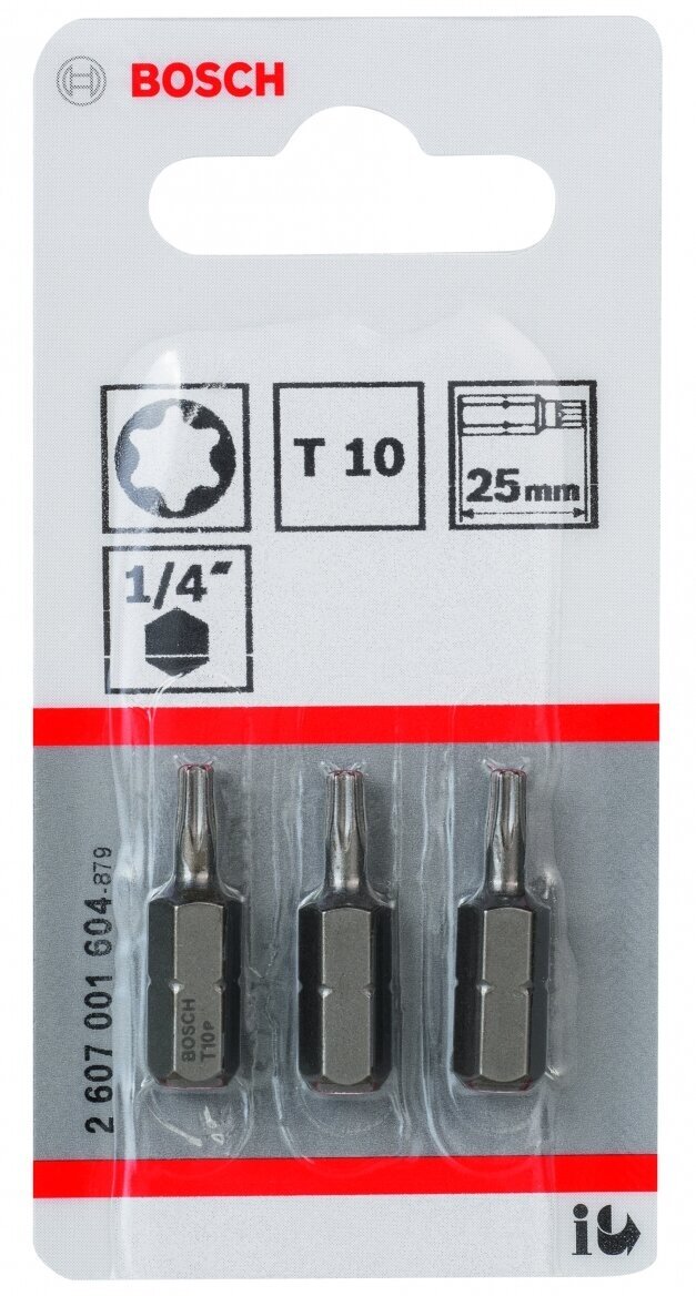 Бита (25 мм; 3 шт) TORX T10 XH Bosch 2607001604