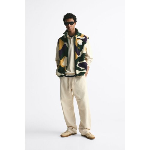 фото Жилет из искусственной овчины с принтом zara