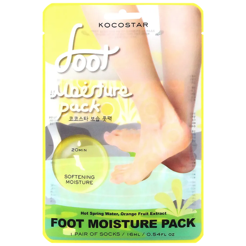 Kocostar Увлажняющая маска-уход для ног Foot Moisture Pack Yellow желтая 16 мл 1 шт маска уход для ног kocostar foot moisture pack purple 1 шт