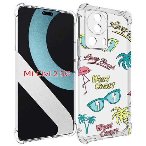 Чехол MyPads пляжные-декорации для Xiaomi Civi 2 задняя-панель-накладка-бампер чехол mypads пляжные декорации для xiaomi 12s ultra задняя панель накладка бампер