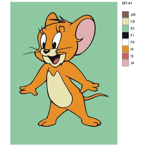 Детская картина по номерам MT-41 Том и Джерри. Мышонок Джерри 20х30