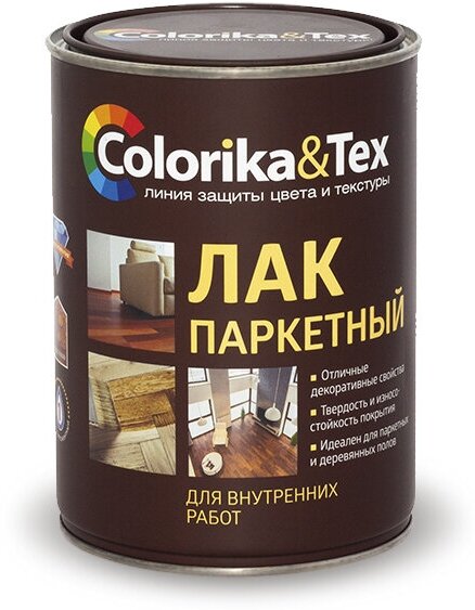 Лак паркетный алкидно-уретановый Colorika&Tex (глянцевый) 0,8л