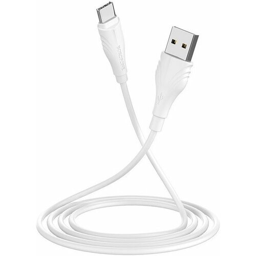 Дата-кабель Borofone BX18 USB-Type-C, 1 м, белый дата кабель borofone bx18 usb type c 1 м белый