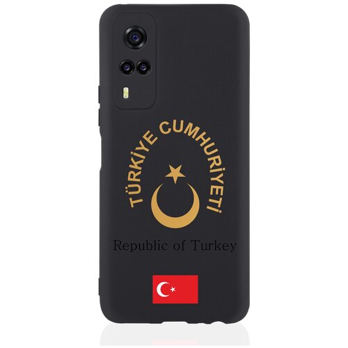 Черный силиконовый чехол для Vivo Y31/Y53S Золотой Герб Турции