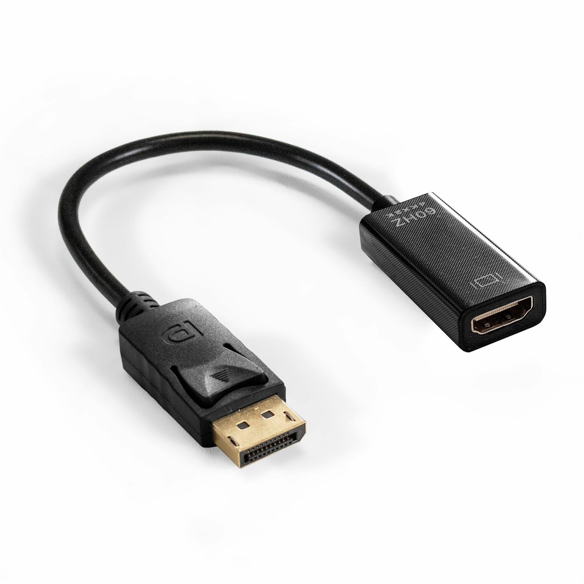 Кабель-переходник DisplayPort-HDMI ExeGate EX-DPM-HDMIF-0.2 (20M/19F DP1.2 4K@60Hz 02м) EX294707RUS