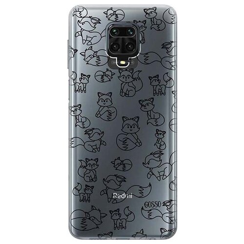фото Ультратонкий силиконовый чехол-накладка для xiaomi redmi note 9s / note 9 pro / note 9 pro max с 3d принтом "funny foxes" gosso