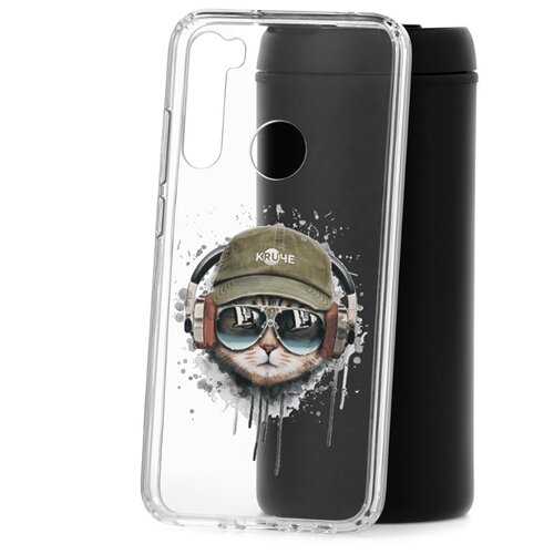 фото Чехол на xiaomi redmi note 8 kruche print кот в наушниках