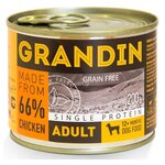 Grandin Консервированный корм для взрослых собак, с курицей, 200г - изображение