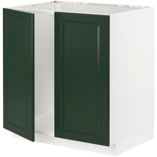 Шкаф для кухни ИКЕА МЕТОД/Будбин, (ШхГхВ): 80х61.9х88 см, белый/Будбин темно-зеленый