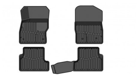 SRTK PR.FD.FOC2.04G.02X26 Коврик салона FORD Focus 2 (04-11) 3D резина черный (4 предм.) Premium SRTK