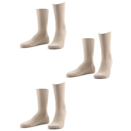 Мужские носки Dr.Feet, 3 пары, классические, воздухопроницаемые, усиленная пятка, размер 31, бежевый