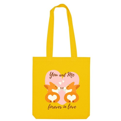 Сумка шоппер Us Basic, желтый сумка влюбленные корги иллюстрация белый