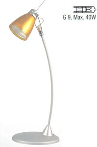 Настольная лампа для рабочего стола под лампу G9 оранжевая, VT034-40W/ORANGE/G9/WB