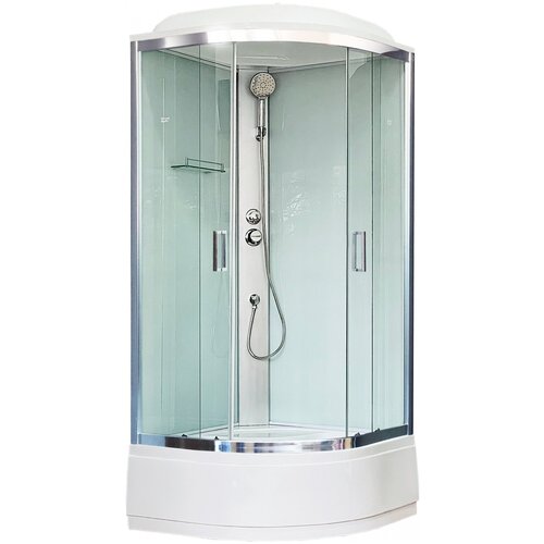 Душевая кабина Royal Bath RB90CK5-WT-CH, хром душевая кабина royal bath rb 90ck5 wt ch 900x900x2170 белое прозрачное rb90ck5 wt ch