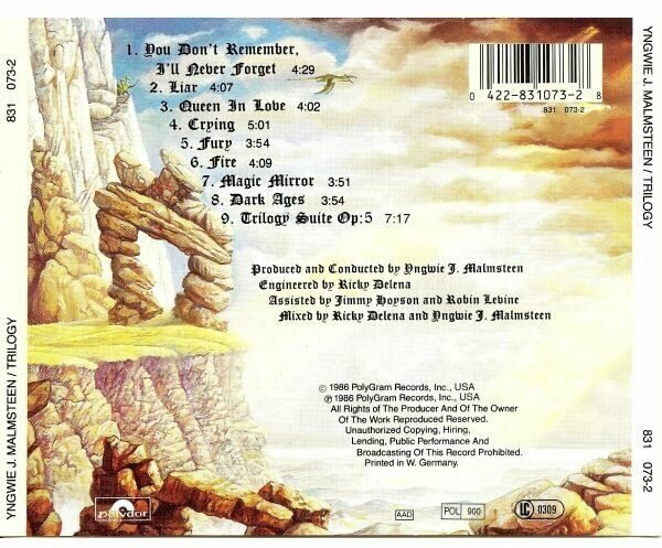 Компакт-диски, Polydor, YNGWIE MALMSTEEN - Trilogy (CD) - фото №2