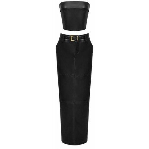 фото Черная кожаная юбка - топ 42 //ycore