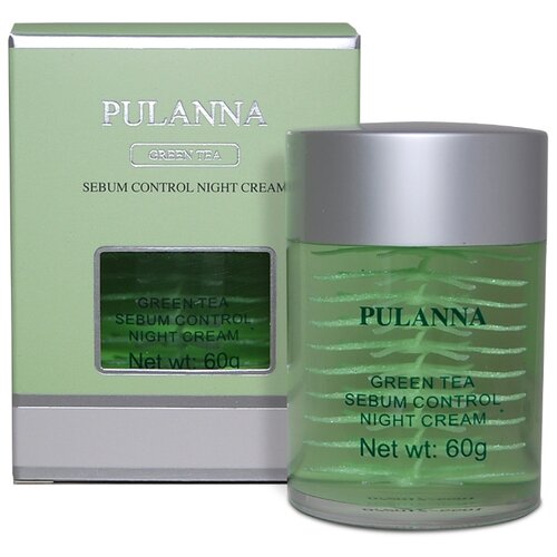 фото PULANNA Green Tea Sebum Control Night Cream Ночной крем для лица себум-контроль с зелёным чаем, 60 г
