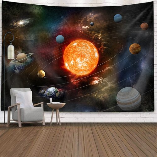 Панно на стену Солнечная система, тканевый постер 150*100 см