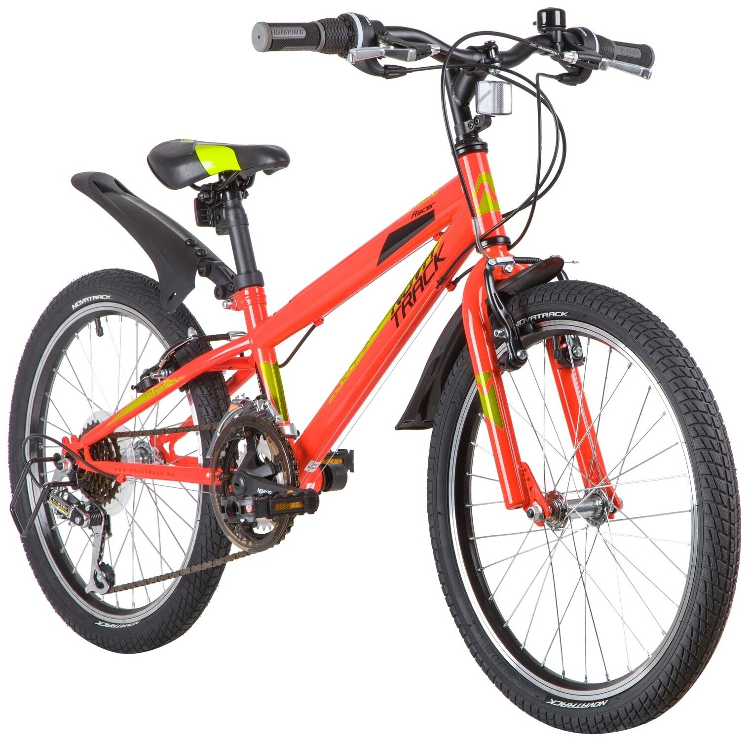 NOVATRACK RACER 12-spd 20" (2020) (Велосипед NOVATRACK 20" RACER, красный, сталь, 12 скор, Power, V-Brake)