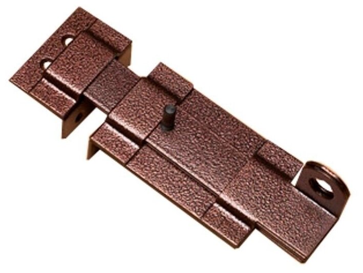 фото Задвижка накладная с проушиной ант. медь "Делга"