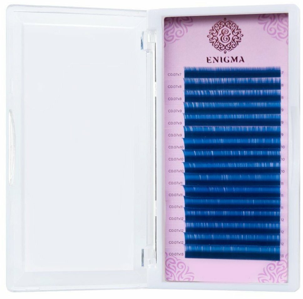 Ресницы Синие ENIGMA, D, 0.07, 8-13 mm, 16 линий