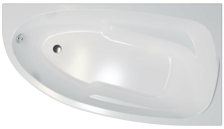 Акриловая ванна 1ACReal Мадрид -левая с каркасом, экраном и переливом 150x95, белая