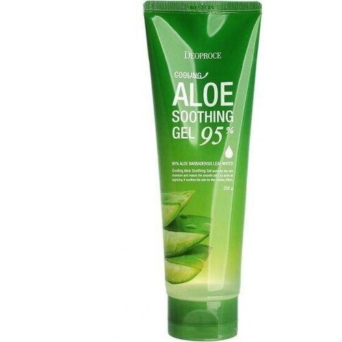 Гель после солнца с алоэ Deoproce Cooling Aloe Soothing gel 95% увлажняющий заживляющий гель с алоэ для тела , лица, волос